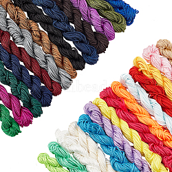 Elite 27 Bundles 27 Styles Ployester & Nylon Braided Cord Sets, Chinese Knotting Cord, Round, Mixed Color, 1.5mm, 1 bundle/style(WCOR-PH0001-02)