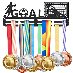 Sports Theme Iron Medal Hanger Holder Display Wall Rack, with Screws, Football Pattern, 150x400mm(ODIS-WH0021-681)