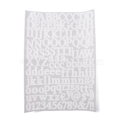 PVC Alphabet Number Stickers, Waterproof Self-Adhesive Decals, for DIY Mobile Phone Shell, Rectangle with Letter A~Z and Number 0~9, White, 290x211x0.1mm, Stickers: 4~30x4~27mm(DIY-WH0399-87E)