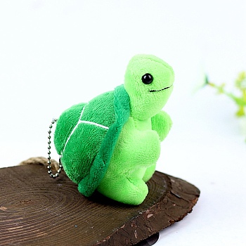 Cartoon PP Cotton Plush Simulation Soft Stuffed Animal Toy Tortoise Pendants Decorations, for Girls Boys Gift, Lime Green, 120mm