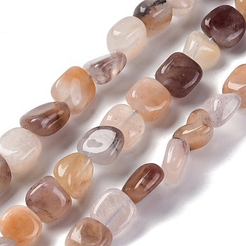 Natural Quartz Beads Strands, Nuggets, Tumbled Stone, 6.5~11.5x8~10.5x4.5~8mm, Hole: 1.2mm, about 43pcs/strand, 15.83''(40.2cm)