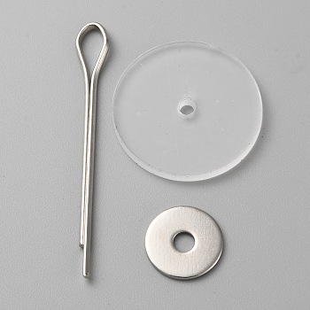 Doll Rotatable Joints Accessories, for DIY Crafts Toys Teddy Bear Making, with Plastic Discs, Iron Washers & Pins, Platinum, 44x6x1.5mm, 10 sets/bag