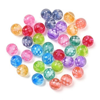 Transparent Resin Beads, Round, Mixed Color, 12mm, Hole: 2.5mm
