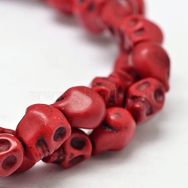 8mm Red Skull Synthetic Turquoise Beads