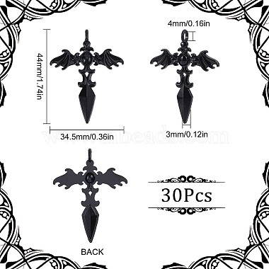 30Pcs Gothic Style Alloy Pendents(FIND-SC0004-02)-2