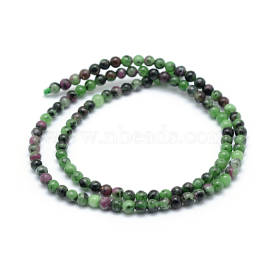 Natural Ruby in Zoisite Round Beads Strands(G-P331-02-4mm)-2