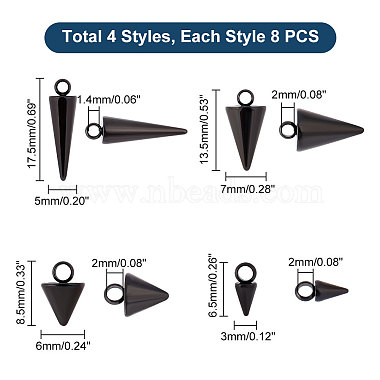 32Pcs 4 Style 201/304 Stainless Steel Pendants(STAS-UN0042-72)-3