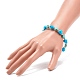 bracelet extensible en perles de turquoise synthétique (teint) avec croix et tête de mort(BJEW-JB08452-04)-3