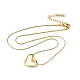 304 Halskette mit Herzanhänger aus Edelstahl und runden Schlangenketten(NJEW-H024-07G)-1