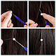 Unicraftale 10Pcs 10 Style Plastic Crochet Hooks & Stainless Steel Hair Extension Loop Needle Threader(TOOL-UN0001-31)-4