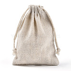 Cotton Packing Pouches Drawstring Bags, Gift Sachet Bags, Muslin Bag Reusable Tea Bag, Wheat, 14x10cm(ABAG-R011-10x14)