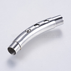 Tarnish Resistant 304 Stainless Steel Bayonet Clasps, Tube, Stainless Steel Color, 40x6.5mm, Hole: 5mm(STAS-P188-07P-5mm)