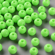 Opaque Acrylic Beads, Round, Lime, 6x5mm, Hole: 1.8mm, about 396pcs/45g(X-MACR-S370-C6mm-A30)
