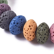 Natural Lava Rock Beads Strands, Dyed, Rondelle, Colorful, 8x5mm, Hole: 1.8mm, about 38pcs/strand, 7.48 inch(19cm)(G-L545-A-01)