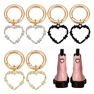 Heart Alloy Marten Boots Pendant Decoration, with Alloy Spring Gate Rings, for Shoes Boot Purse Packbag Accessories, Mixed Color, 48mm, 3 colors, 2pcs/color, 6pcs/set(PALLOY-PH01607)