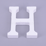 Wooden Letter Ornaments, or Wedding, Birthday, Party, Home Decor, Letter.H, Letter.H: 81x66x12.5mm(WOOD-WH0103-06H)