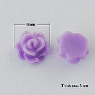 Resin Cabochons, Flower, Medium Orchid, 6x3mm(CRES-B3430-A108)