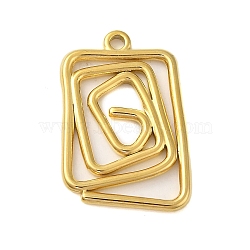 Ion Plating(IP) 304 Stainless Steel Pendants, Real 18K Gold Plated, Rectangle, 28x19x2mm, Hole: 1.8mm(STAS-C104-28B-G)