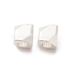 Brass Bead, Lead Free & Cadmium Free, Nuggets, 925 Sterling Silver Plated, 4x4x4mm, Hole: 2mm(KK-H442-38B-S)