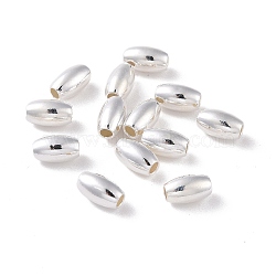 925 Sterling Silver Beads, Barrel, Silver, 7x4mm, Hole: 1.8mm, about 60Pcs/10g(STER-D035-10S-02)