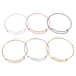 Adjustable Iron Bangle Making, Textured, Mixed Color, 2-3/8 inch(6.2cm), 36pcs/set(BJEW-CA0001-01)