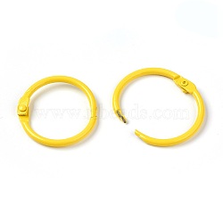Loose Leaf Book Binder Hinged Rings, Yellow, 31mm(IFIN-WH0004-06C)