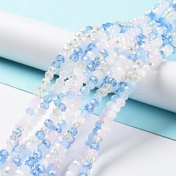 Glass Beads Strands, Faceted, Rondelle, Royal Blue, 4x3mm, Hole: 0.4mm, about 123~127pcs/strand, 15.75~16.5 inch(40~42cm)(EGLA-A034-M4mm-18)