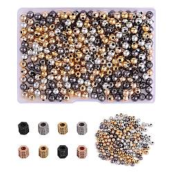 400Pcs UV Plating ABS Plastic Round Beads and 8Pcs Brass Micro Pave Cubic Zirconia European Beads, Mixed Color, 4 colors(CCB-SZ0001-11)