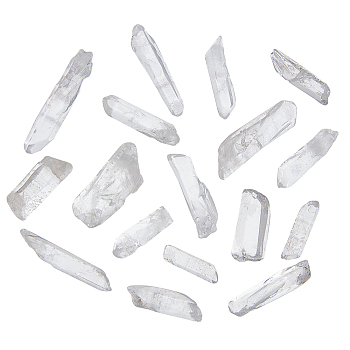 Nbeads 100G Natural Quartz Crystal Beads, Rock Crystal Beads, Nuggets, No Hole/Undrilled, for Wire Wrapped Pendant Making, 15~40x4~12x3~10mm