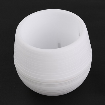 Plastic Plant Pots, Seedling Nursery Transplanting Planter, for Garden Office and Balcony Decoration, Column, White, 79.5x65mm, Inner Diameter: 57mm