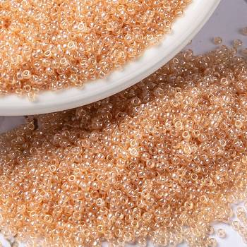 MIYUKI Round Rocailles Beads, Japanese Seed Beads, 15/0, (RR369) Peach Luster, 1.5mm, Hole: 0.7mm, about 27777pcs/50g