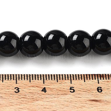 Black Glass Pearl Round Loose Beads For Jewelry Necklace Craft Making(X-HY-10D-B20)-4