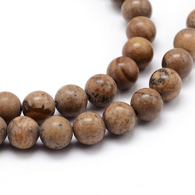 Naturelle jaspe d'image chapelets de perles rondes(G-J303-08-6mm)-3