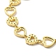 Clear Cubic Zirconia Hollow Heart Link Chain Bracelet(BJEW-A132-12G)-3