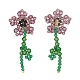 Boucles d'oreilles pendantes imitation cristal autrichien fleur de vie(X1-EJEW-TA00029-03)-3