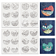 4 Sheets 11.6x8.2 Inch Stick and Stitch Embroidery Patterns(DIY-WH0455-135)-1