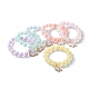 Perle en perle acrylique transparente perles de citrouille bracelet extensible pour enfant(BJEW-JB06593)-1