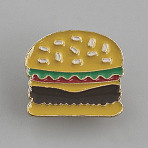Food Series Enamel Pins, Alloy Lapel Pin Backs for Backpack Clothes, Hamberger, 20.5x23.5mm(JEWB-CJC0013-03A)