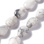 Natural Howlite Beads Strands, Teardrop, 18~19x13~14x7.5~8mm, Hole: 1.2mm, about 22pcs/strand, 15.35''~15.75''(39~40cm)(G-L242-13)