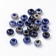 Sodalite European Beads, without Core, Rondelle Gemstone beads, Royal Blue, 12x8mm(X-SPDL-D003-91)