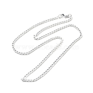 Spray Painted 201 Stainless Steel Curb Chain Necklaces, with Lobster Claw Clasp, White, 17-3/4 inch(45.3cm)(NJEW-R258-01A)