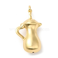 Brass Pendants, Long-Lasting Plated, Lead Free & Cadmium Free, Kettle Charm, Real 18K Gold Plated, 49mm, Hole: 7x5mm(KK-K375-17G)