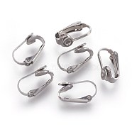 304 Stainless Steel Clip-on Earrings Components, Stainless Steel Color, 16x10x7.5mm(STAS-F188-31P)