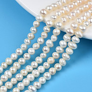 Grade AA Natural Cultured Freshwater Pearl Beads Strands, Potato, Seashell Color, 4~5.5x5.5~7x4.5~5.5mm, Hole: 0.7mm, about 62~63pcs/strand, 13.70 inch~13.94 inch(34.8cm~35.4cm)(PEAR-N013-05C)