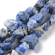 Raw Rough Natural Lapis Lazuli Beads Strands, Nuggets, 4~11x4.5~14.5x4.5~14.5mm, Hole: 0.8mm, about 41~43pcs/strand, 15.35~15.94''(39~40.5cm)(G-B065-C03)