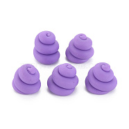 Handmade Polymer Clay Beads, Half Drilled, Vortex Shaped, Medium Purple, 11~13x12.5~13.5mm, Hole: 3mm(CLAY-N006-103D)