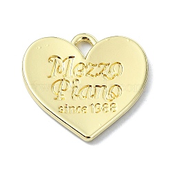 Rack Plating Alloy Pendants, Heart, Golden, 21x22x2mm, Hole: 4x3mm(FIND-M014-15A-G)