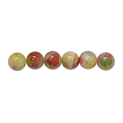 Natural White Jade Beads Strands, Dyed, Round, Colorful, 8mm, Hole: 1mm, about 50pcs/strand, 16 inch(G-H1625-8mm-PR06)