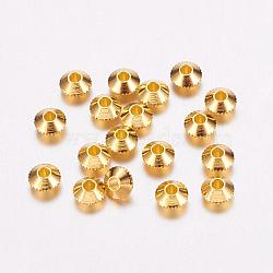 Brass Spacer Beads, Bicone, Golden, about 4mm in diameter, hole: 1mm(EC008-G)