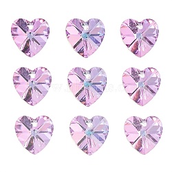 20Pcs Electroplate Glass Charms, Faceted, Heart, Medium Orchid, 14x14x8mm, Hole: 1.6mm(GLAA-CJ0001-28)